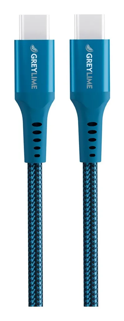 Braided USB-C to USB-C 60W Cable Blue 1 m