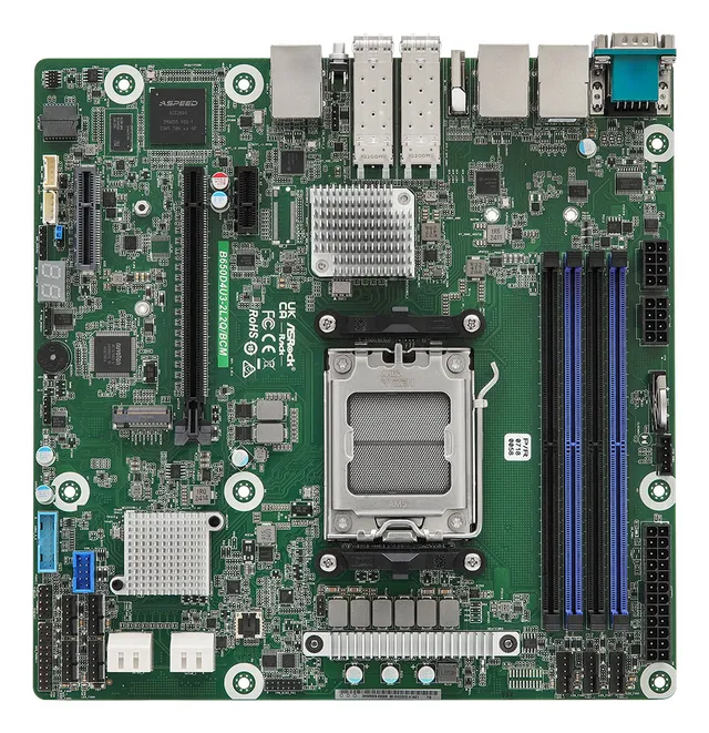 Rack B650D4U3-2L2Q/BCM - motherboard - micro ATX - Socket AM5 - AMD B650E Moderkort - AMD B650E - AMD AM5 - DDR5 RAM - Micro-ATX