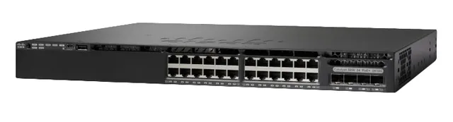 Catalyst 3650-24PS-E - Switch - L3 - Administrerad - 24 x 10/100/1000 (PoE+) + 4 x SFP - skrivbordsmodell, rackmonterbar - PoE+ (390 W) - återan