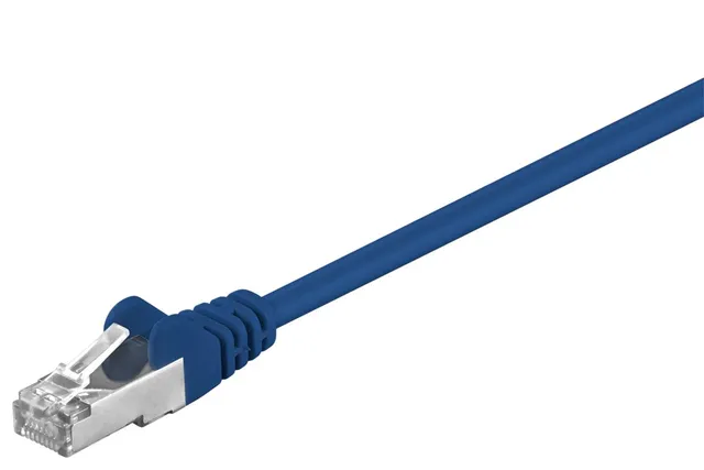 Patchkabel CAT 5e, F/UTP, blå, 10 m kopparklädd aluminiumtråd (CCA)