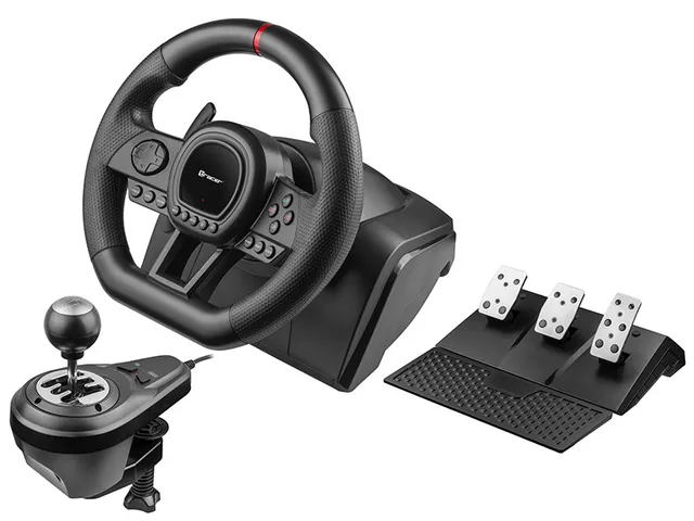 SimRacer - wheel pedals and gear shift lever set - wired - Wired Steering wheel & Pedal set - Sony PlayStation 4