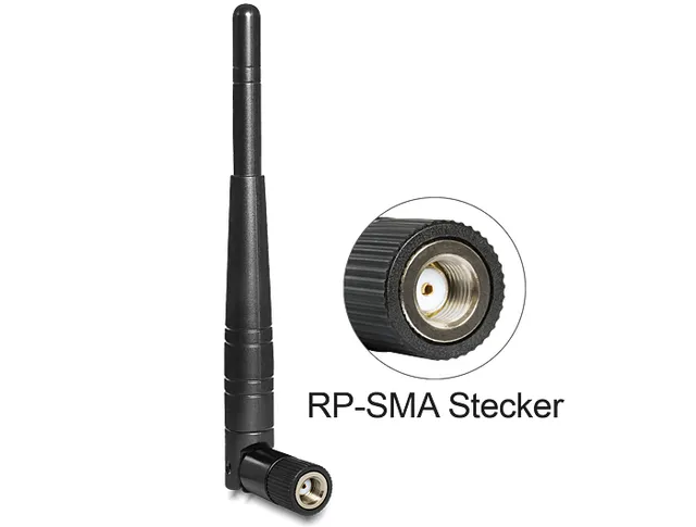 - Antenn - Wi-Fi - 3 dBi - rundstrålande - svart