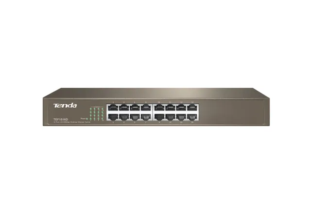 TEF1016D - Switch - 16 x 10/100 - stationär, monterbar på stativ