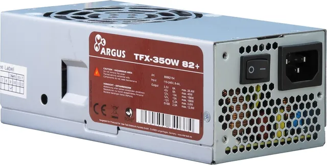 Argus TFX-350W Strömförsörjning - 350 Watt - 80 mm - ATX - 80 Plus White certificate (upp till 80% effektivitet)