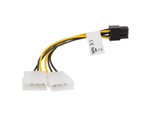 HDD Molex (Hane/Hona) 3 Pin till BTX 6 Pin PSU Kabel 15cm