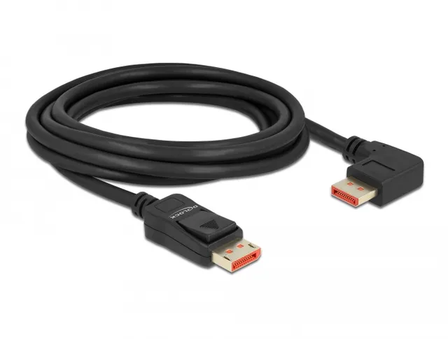 DisplayPort Kabel 1.4 (4k/8k) - Rätvinklad - Svart - 3m