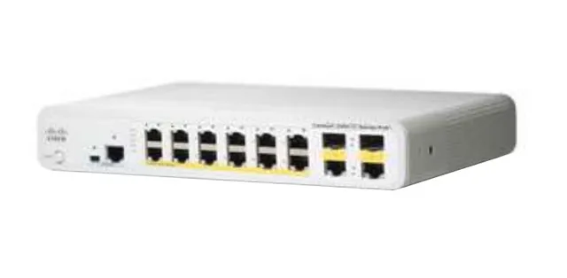 Catalyst Compact 2960C-12PC-L - Switch - Administrerad - 12 x 10/100 (PoE) + 2 x kombinations-Gigabit SFP - skrivbordsmodell, rackmonterbar, väg