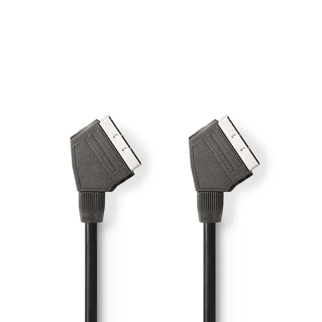 SCART-kabel | SCART Hane | SCART Hane | Nickelplaterad | 480p | 2.00 m | Rund | PVC | Svart | Låda