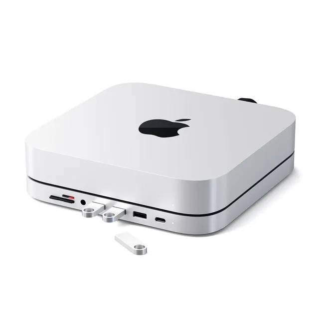 aluminiumstativ & Hub för Mac Mini - Silver