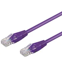 CAT 6 patchkabel, U/UTP, violett kopparklädd aluminiumtråd (CCA), 1.5 m