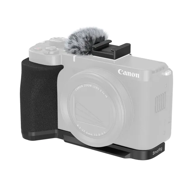 SmallRig 5808 L-Shaped Mount Plate with Handle for Canon PowerShot V1 (Black)