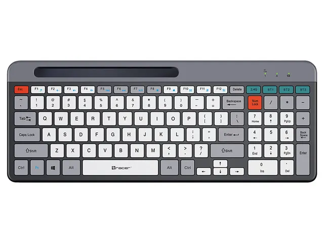 Sharp RF - Tangentbord - compact - med mobilhållare - trådlös - USB, 2.4 GHz, Bluetooth 5.3
