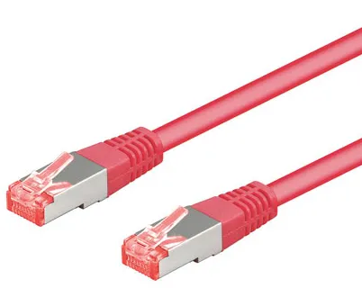 Patchkabel CAT 6, S/FTP (PiMF), magenta, 0,25 m kopparledare (CU), halogenfri kabelhölje (LSZH)