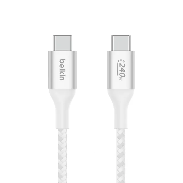 USB-kabel Belkin BoostCharge 240W USB-C till USB-C, USB 2.0, 1 meter - Vit