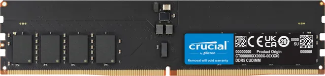- DDR5 - modul - 32 GB - DIMM 288-pin - 3200 MHz / PC5-51200 - CL52 - 1.1 V - klockad oförbufferad - on-die ECC - svart