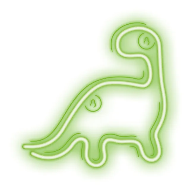 neon LED dinosaur dekorativ väggtext grön 23,5x24,5 cm