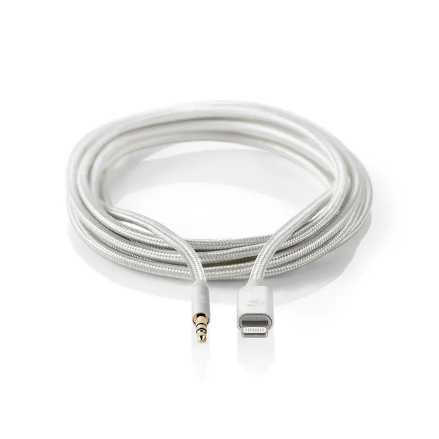Lightning Adapter | Apple Lightning, 8-stifts | 3.5 mm Hane | Guldplaterad | 1.00 m | Rund | Nylon | Kartong med täckt fönster