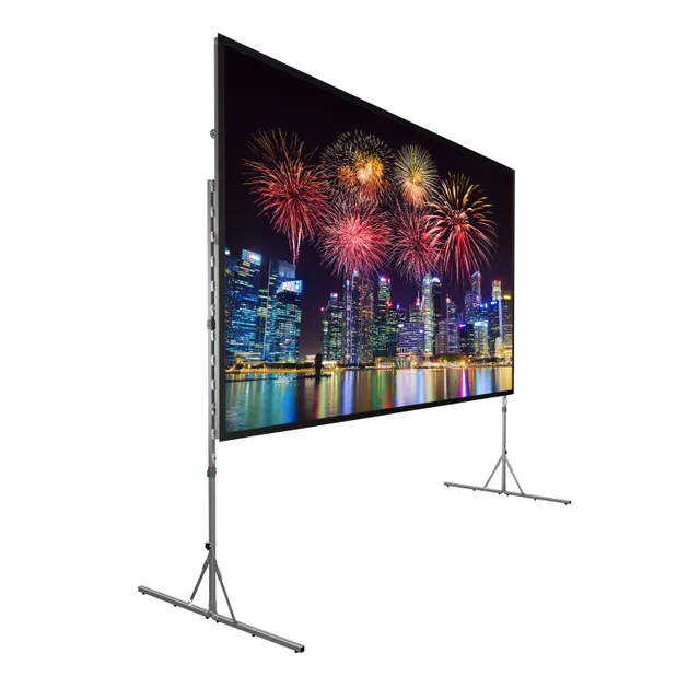 Fast-Fold Deluxe Screen System Complete Screen HDTV Format - Projektorduk - bakre - 118" (300 cm) - Dual Vision - svart
