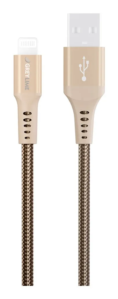 Braided USB-A to MFi Lightning Cable Beige 2 m