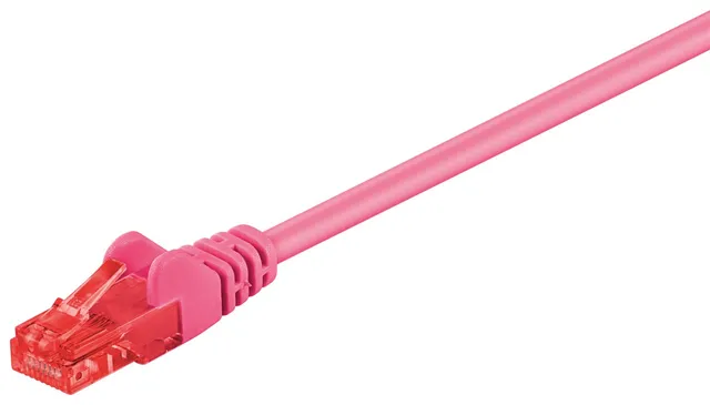 CAT 6 patchkabel, U/UTP, magenta kopparklädd aluminiumtråd (CCA), 3 m