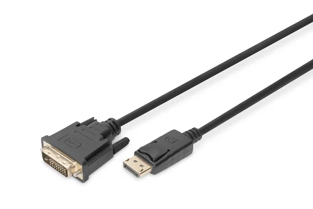 Digitus Bildskärmskabel - DisplayPort (P) till DVI-D (P) spärrad - 2 m - formpressad, tumskruvar - svart