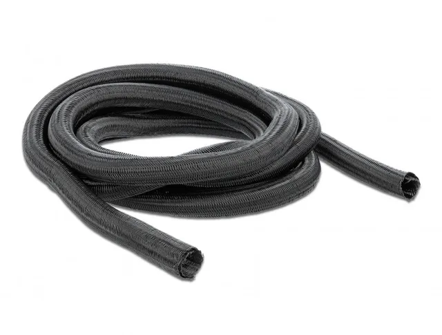 Braided Sleeving self-closing 5 m x 19 mm black