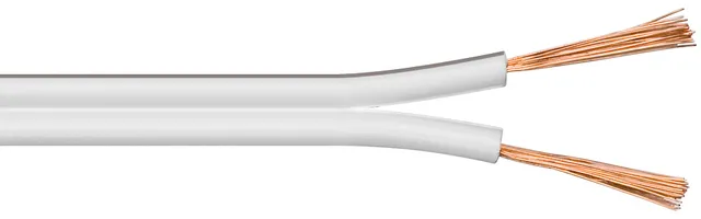 Högtalarkabel, 2x0,75mm - Rulle om 50m - Vit