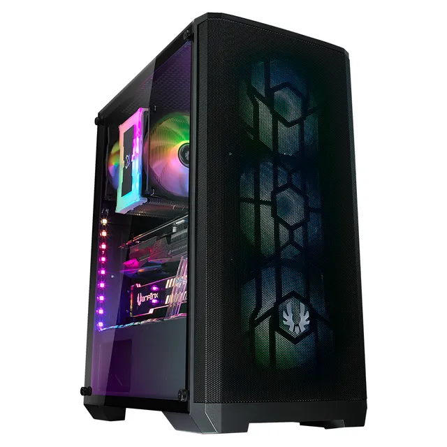 Nova Mesh SE TG - Tower - ATX - genomskinlig sidopanel - ingen strömförsörjning (ATX) - svart - USB/ljud
