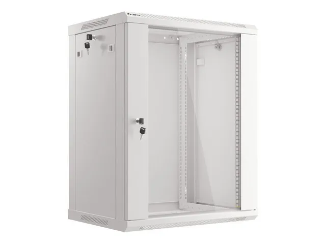 WF01-6415-10S Rack Cabinet 19" Wall Mount 15U 600x450mm (Flat Pack) With Glass Door Grey RAL7035