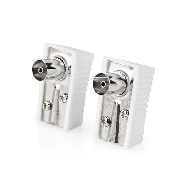 IEC (Coax) Connector | Angled | Female | Nickel Plated | 75 Ohm