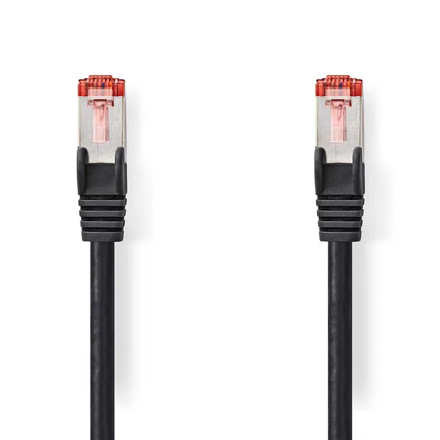 CAT6 Nätverkskabel | RJ45 hane | RJ45 hane | S/FTP | 1.50 m | Rund | LSZH | Svart | Label