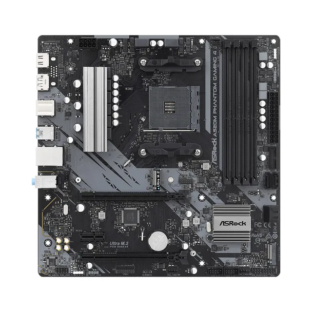 A520M Phantom Gaming 4 Moderkort - AMD A520 - AMD AM4 - DDR4 RAM - Micro-ATX