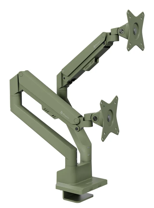 Alzare Neo Duo - Gas Spring Monitor Stand - Forest Green