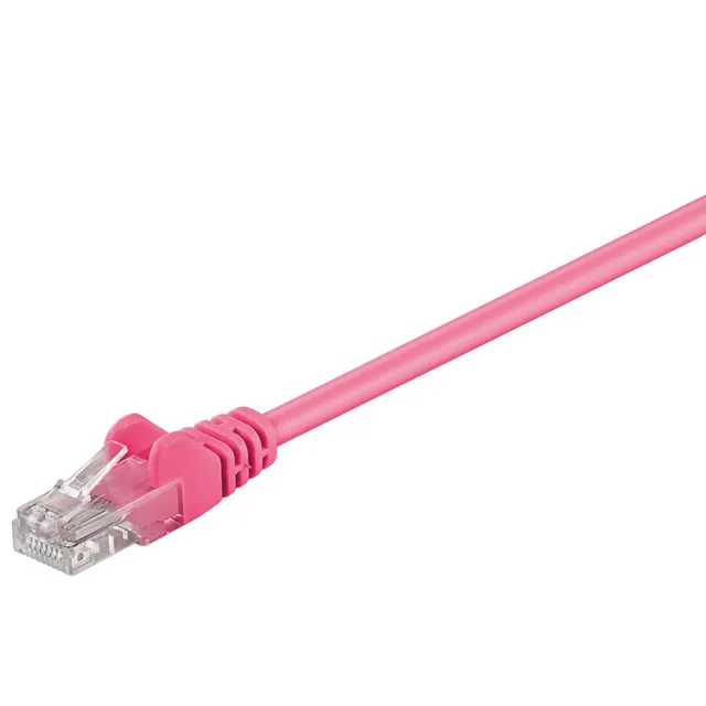 Patchkabel CAT 5e, U/UTP, magenta, 3 m kopparklädd aluminiumtråd (CCA)