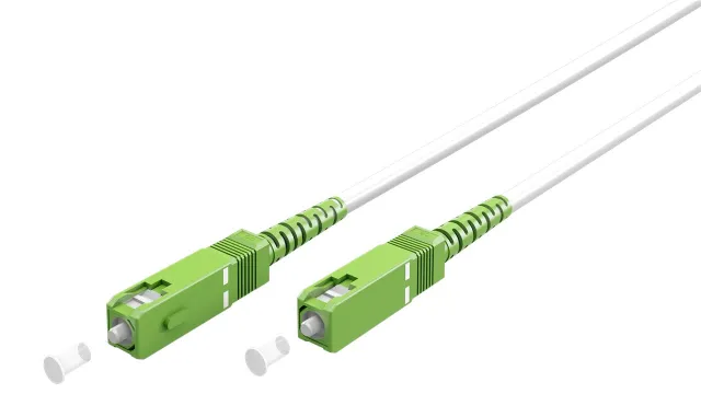 Fiberoptisk kabel (FTTH), Singlemode (OS2) White, vit (Simplex), 15 m plugg SC-APC (8°) > plugg SC-APC (8°), halogenfri kabelhölje (LSZH)