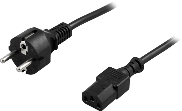 Strömkabel C13 Rak CEE 7/7 till 3-polig Svart 5 m