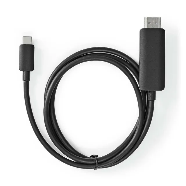 USB-C™ Adapter | USB 3.2 Gen 1 | USB-C™ Hane | HDMI™ Kontakt | 4K@60Hz | 2.00 m | Rund | Nickelplaterad | PVC | Svart | Låda