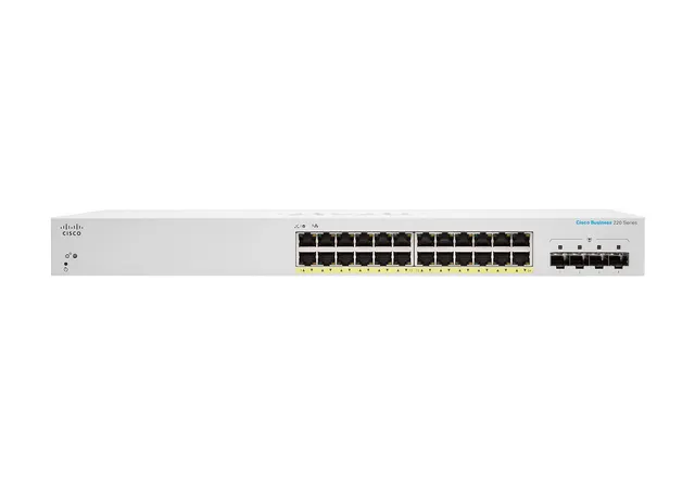 Business 220 Series CBS220-24FP-4X - Switch - smart - 24 x 10/100/1000 (PoE+) + 4 x 10 Gigabit SFP+ (upplänk) - rackmonterbar - PoE+ (382 W) - å
