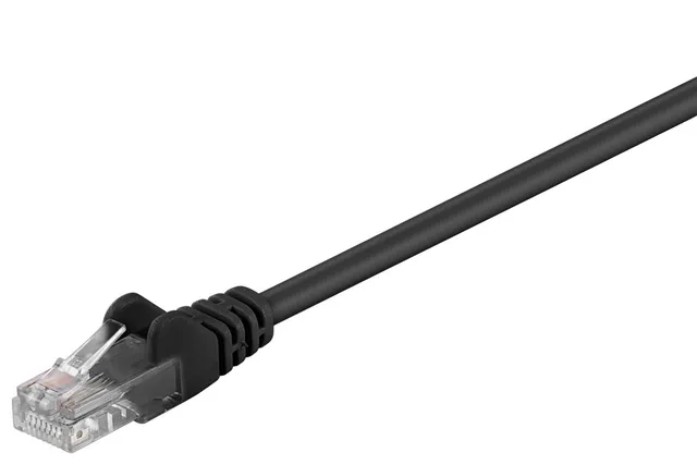 Patchkabel CAT 5e, U/UTP, svart, 3 m kopparklädd aluminiumtråd (CCA)