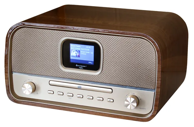 DAB970BR1, Minisystem för hemmaljud, Guld, Trä, 30 W, DAB+,FM, MP3, CD,CD-R,CD-RW