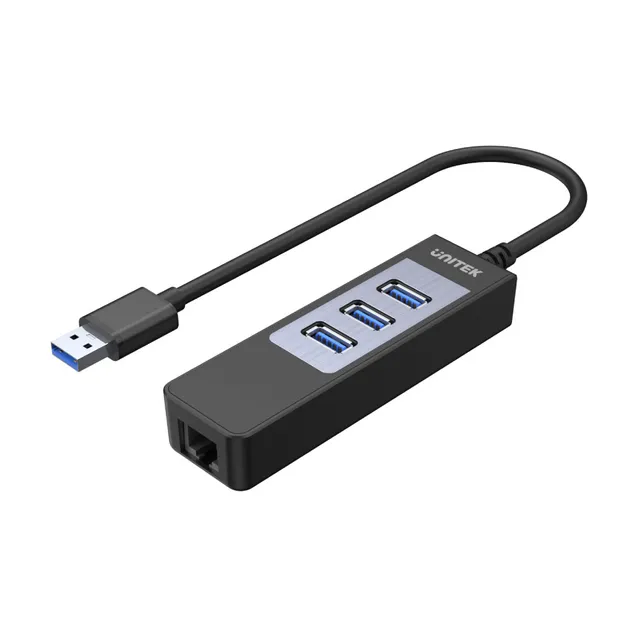 1xGigabitRJ45, 1xUSB3 A ha, 3x USB3 ho, svart (Y-3045)