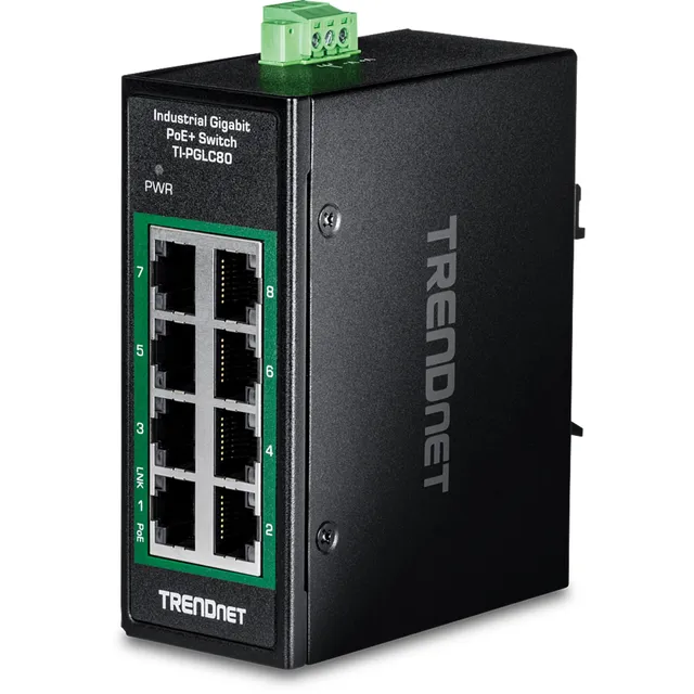 TI-PGLC80 - Version V1.xR - switch - industrial mini - 8 ports - TAA Compliant