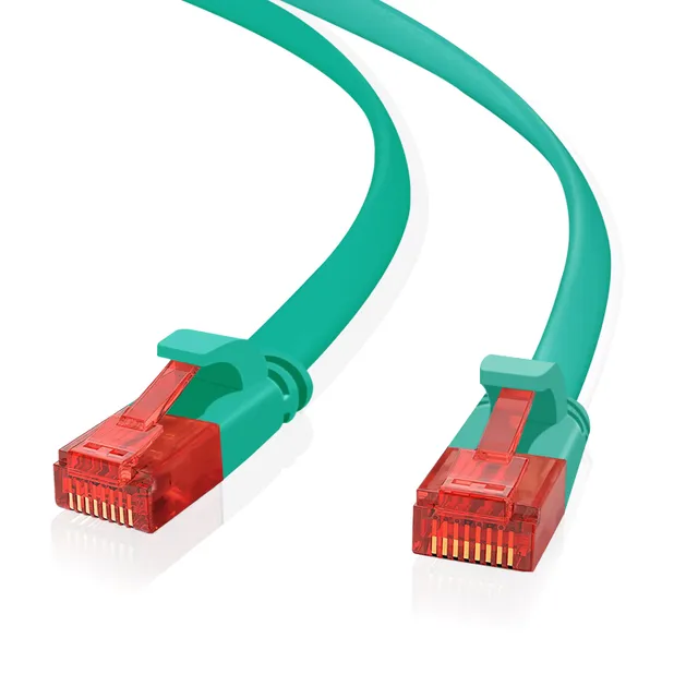 Patchkabel Cat.6 ultraflatt U/UTP AWG 32 grön 15, 0 m