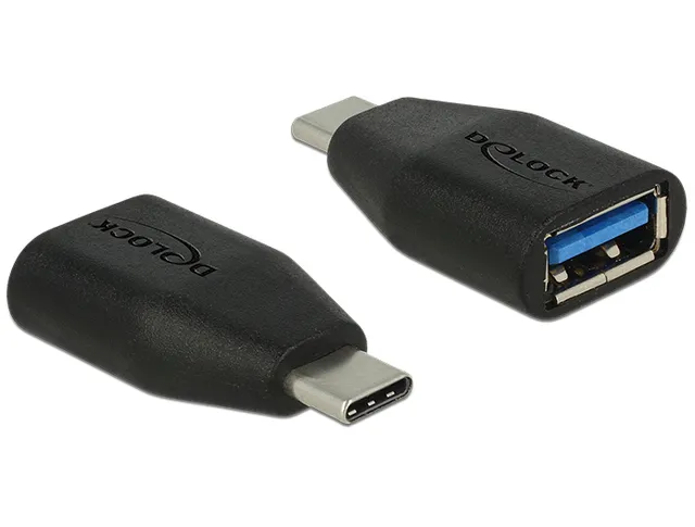 SuperSpeed adapter USB-C hane till USB-A hona, 10 Gbps, svart