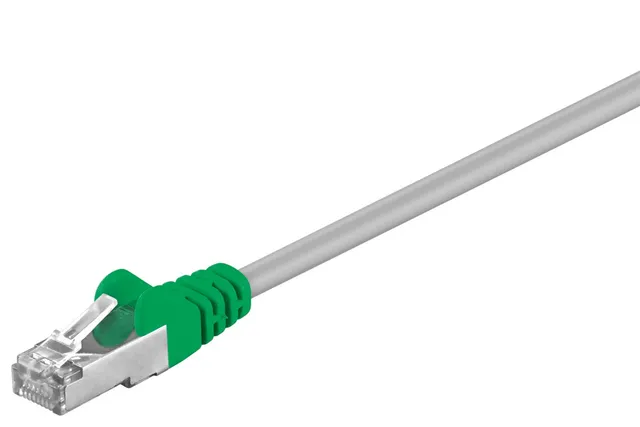 CAT 5e korsad patchkabel, F/UTP, grå, grön kopparklädd aluminiumtråd (CCA)