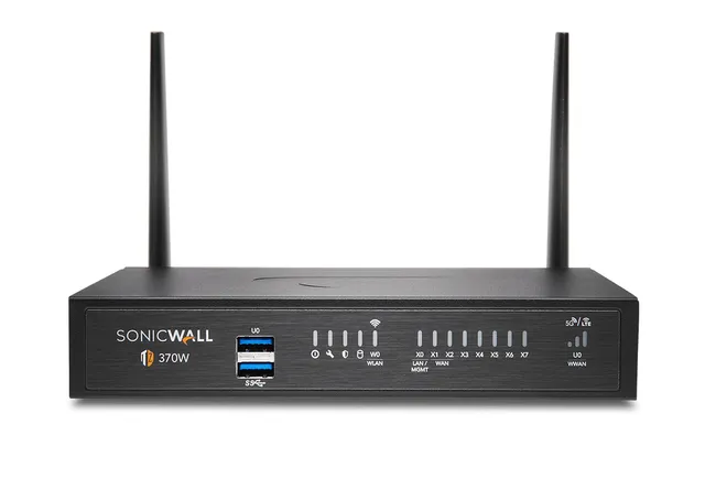 SonicWall TZ370W - Säkerhetsfunktion - 1GbE - Wi-Fi 5 - 2.4 GHz, 5 GHz - ej återförs - skrivbord