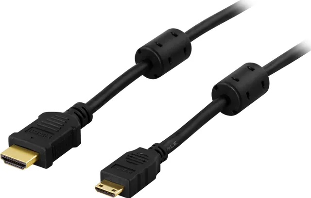 HDMI-kabel 1.4 19-pin ha- Mini HDMI 19-pin ha, svart, 3m