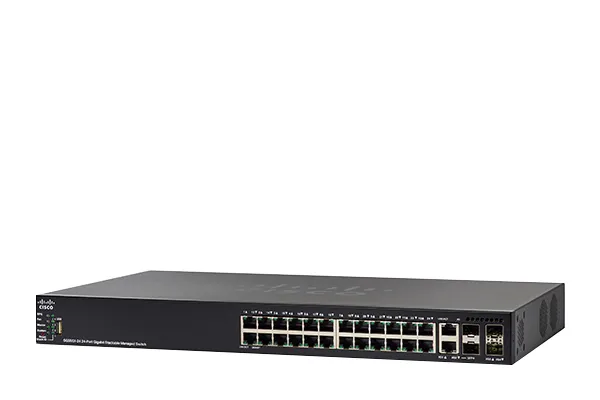 550X Series SG550X-24 - Switch - L3 - Administrerad - 24 x 10/100/1000 + 2 x 10 Gigabit SFP+ (upplänk) + 2 x kombination 10GBase-T (upplänk) - r