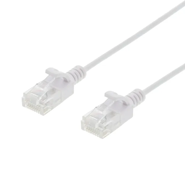 Ultra Slim U/UTP Cat.6 patchkabel, 2.6mm, 0,5m, vit
