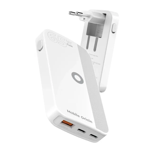65W GaN III Slim Charger dual USB-C - Single USB-A white